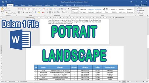 Cara Membuat Halaman Landscape Dan Portrait Dalam Satu File Word