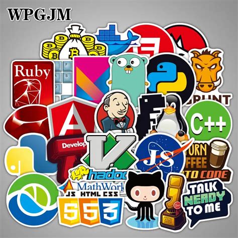 50 шт. языковая наклейка для программирования s интернет html ...