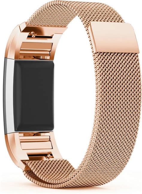 Eyzo Milanees Bandje Fitbit Charge 2 Rose Gold Large