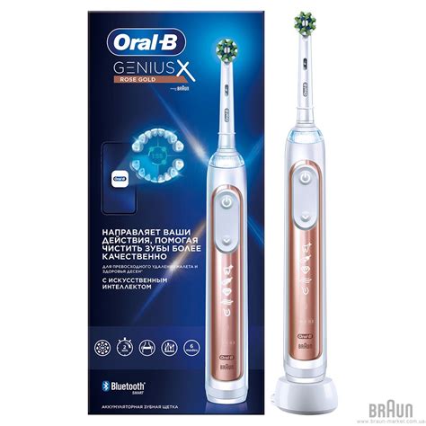 Электрическая зубная щетка Braun Oral-B Genius X Cross Action Rose Gold ...