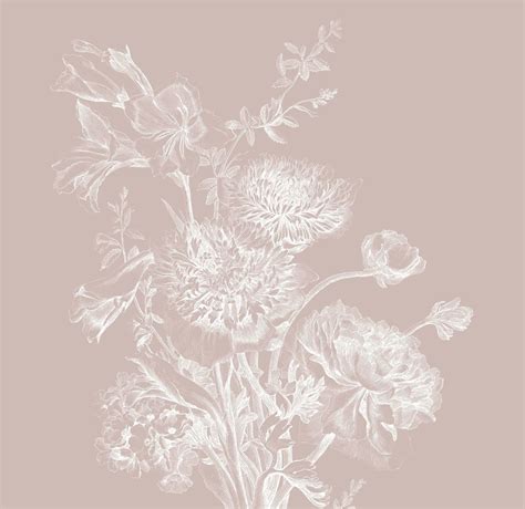 KEK Amsterdam Engraved Floral Wallpaper Nude WP X Cm LIVING AND CO