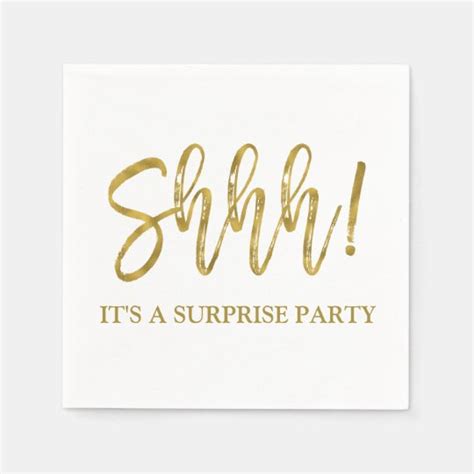 Shhh Surprise Birthday Party Birthday Napkins