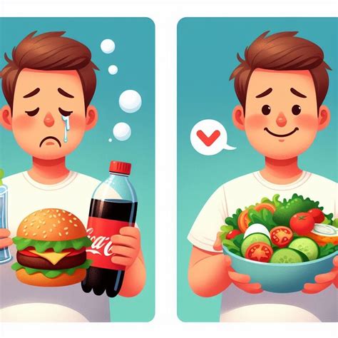 Healthy Vs Unhealthy Food Junk Food Vegetables Sugary Drinks Etsy