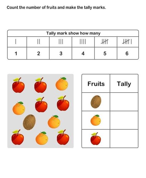 Tally Charts Worksheets Printable Pages Tally Chart Kindergarten