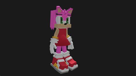 Amy Rose Sonic Minecraft Version Download Free 3d Model By Glebaati