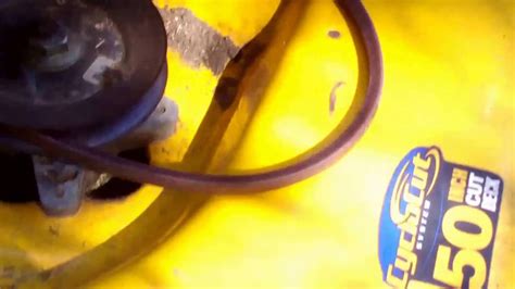 How To Replace The Deck Drive Belt On A Cub Cadet Mower Youtube