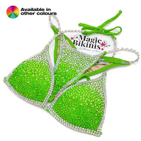 Quick Ship Bikini NPC PCA Mystique With AB Crystals Magic Bikinis Custom Competition