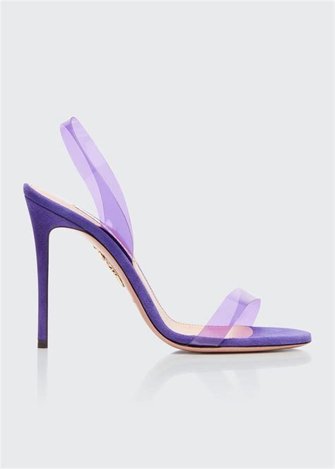 Aquazzura So Nude Mm Suede Plexi See Through Sandals Shopstyle