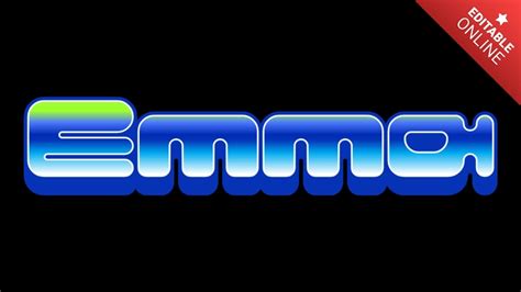 Emma Retro Saturn Space Text Effect Generator