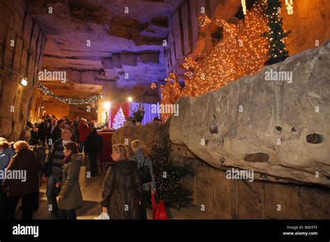 Christmas Market In Town Cave Valkenburg Netherlands Europe Stock