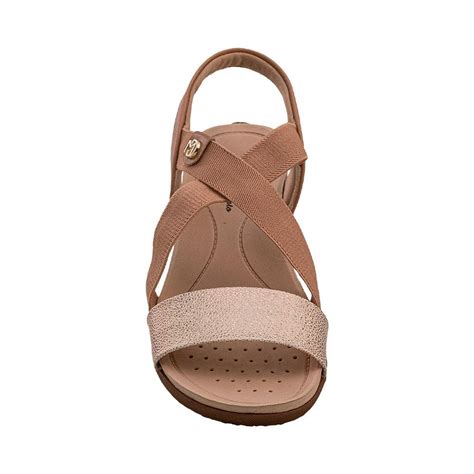 Sandália Nude Ouro Rosado Tiras Conforto Modare Bege