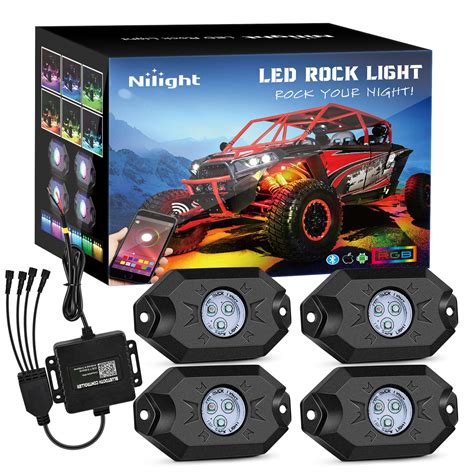 Buy Nilight Rgb Led Rock Lights Kit Pods Underglow Multicolor Neon