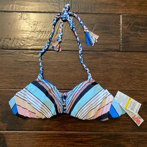 The Bikini Lab Swim Nwt Bikini Lab Reversible Striped Bikini Top As