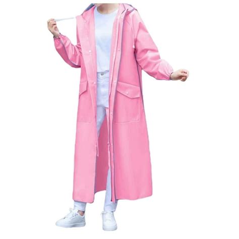 Womens Full Length Raincoat Overall Suit For Adults With Hooded Rain