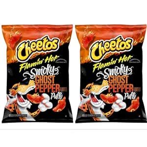 Amazon Cheetos Cheese Flavored Snacks Flamin Hot Smokey Ghost Pepper Puffs Oz Pack