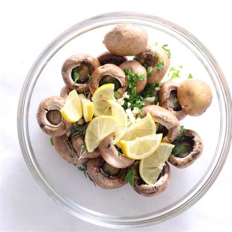 Oven Roasted Mushrooms with Lemon Garlic Herb Sauce | Green Smoothie ...