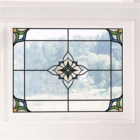 NH2415 - Blue Alden Stained Glass Window Decals - by InHome