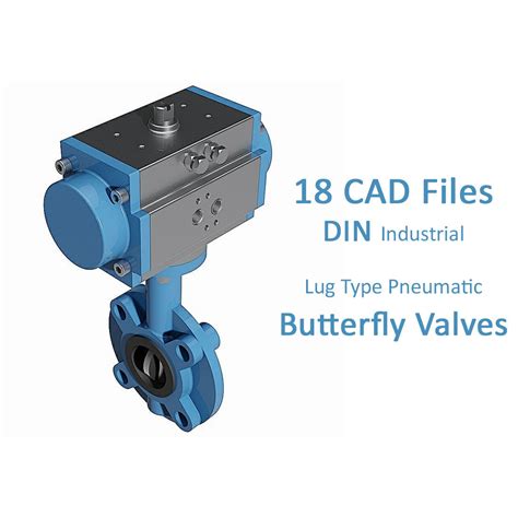 Lug Type Pneumatic Butterfly Valves DIN PN16 3D Model