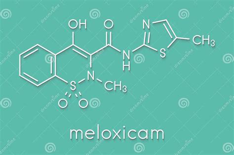 Meloxicam Nsaid Drug Molecule Skeletal Formula Stock Illustration