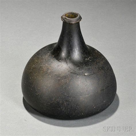 Sold At Auction Early Olive Amber Freeblown Rum Bottle Auction Number