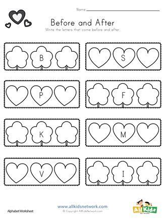 Valentine S Day Before And After Alphabet Worksheet Alphabet