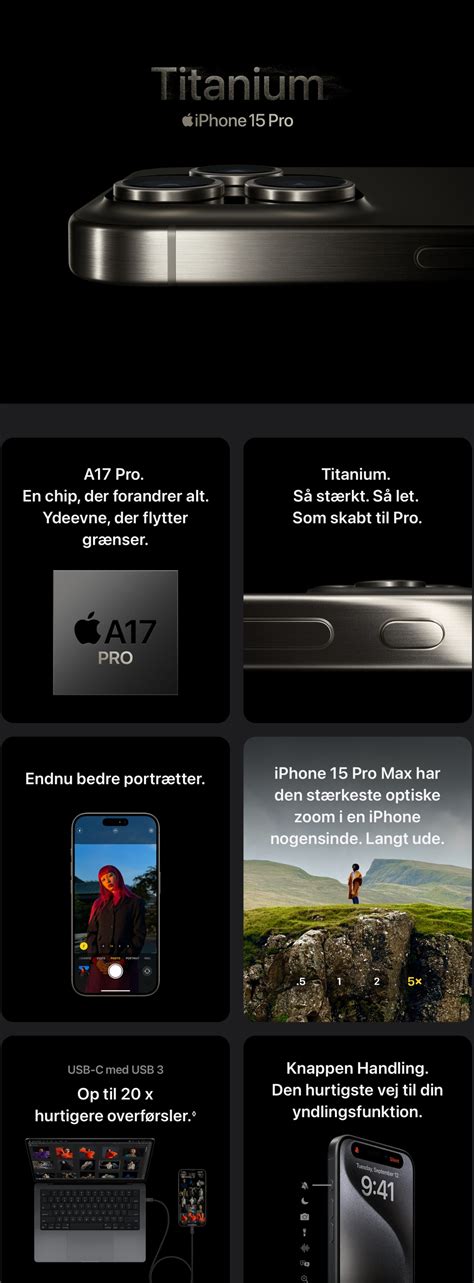 Apple iPhone 15 Pro 128 GB, sort titanium - POWER.dk