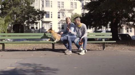 Happy Gay Couple Sit On A Park Bench Ta Stock Video Pond