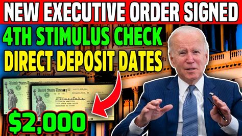 New Executive Orders Signed 2000 4th Stimulus Checks Direct Deposit