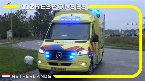 Belgische Nederlandse Ambulances Met Hoge Spoed Onderweg Naar Een