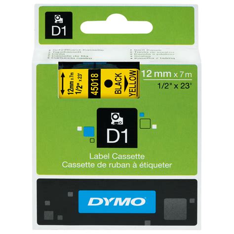 Dymo S0720580 D1 Tape 12mm X 7m Black On Yellow Rapid Electronics