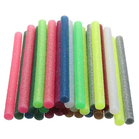 30Pcs Multicolor Glitter Hot Melt Glue Sticks For Craft Handicraft Art