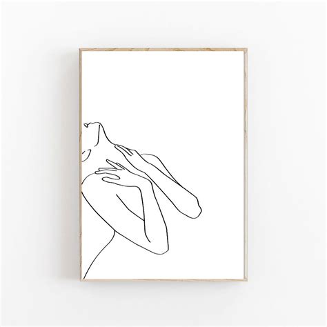 Woman Body Line Print Body Line Drawing Print Nude Body Print Woman Line Drawing Naked Woman