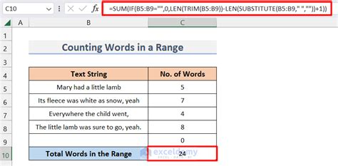 How To Count Words In Excel Exceldemy