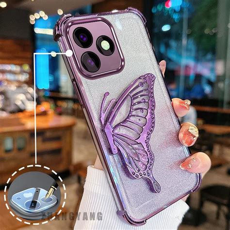 Capa Para Infinix Hot I Play Galvanoplastia De Telefone Anti Queda De Quatro Cantos