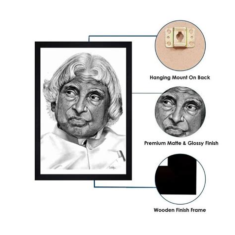 Gallery99 Black Frame A P J Abdul Kalam Texture Paper Art Print