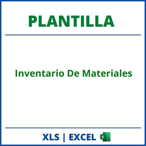 Plantilla Inventario De Materiales Excel Formato Planilla