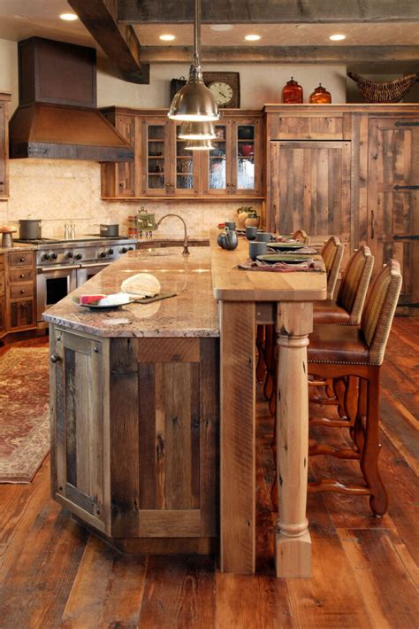27 Beautiful Solid Wood Rustic Kitchen Cabinets