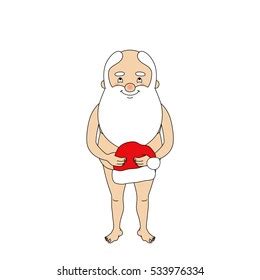 Raster Copy Naked Santa Claus Holding Stock Illustration Shutterstock