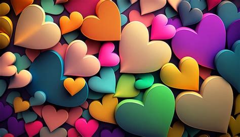 Colorful Hearts Wallpaper