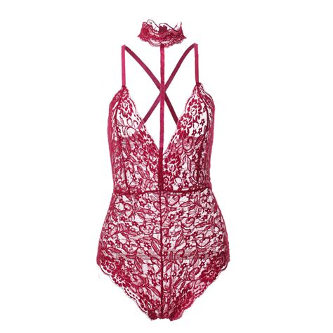 Femmes Sexy Dentelle Dos Nu Combinaison Sexy Lingerie Body Bandage Culotte Ouverte Ouvrir Le Dos