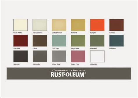 Rust Oleum Colour Chart Chalk Paint Colors Paint Color Chart Spray