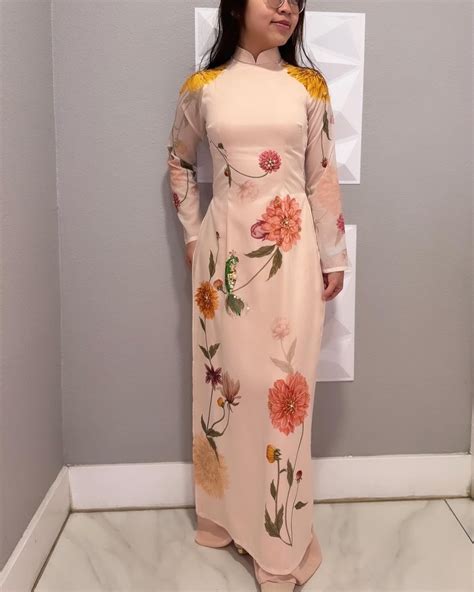 Vietnamese Modern Aodai Nude Pants Included Etsy