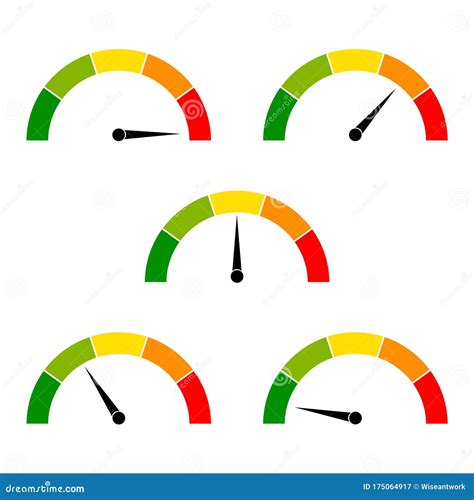 Speedometerpictogram Met Pijl Dashboard Met Groene Gele Rode