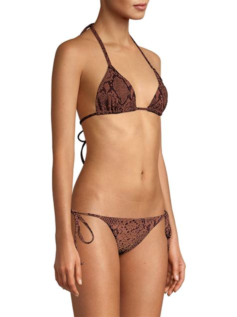 Mara Hoffman Women S Rae Snakeskin Print Bikini Top Brown In Brown Lyst