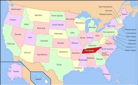 Onde Fica O Tennessee - Tennessee On A Map Of The Us - Printable Map Of The US