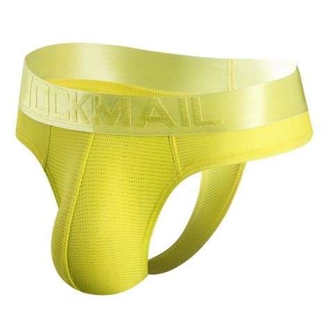 Jockmail Men S Ice Silk Jock Strap Sexy Gay Mesh Pouch Thong Underwear Jockstrap Ebay