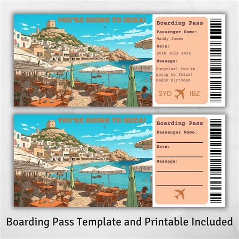 Boarding Pass Ibiza, Surprise Trip to Ibiza, Surprise Boarding Pass
