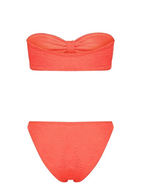 Hunza G Jean Shirred Bikini Farfetch