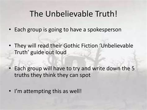 The unbelievable truth | PPT