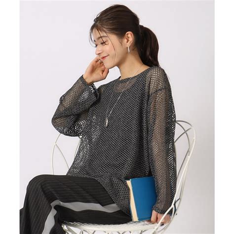 キューティーブロンド Cutie Blonde 2点セットラメメッシュニットタンクトップ ブラック 019 ファッション通販 MAGASEEK マガシーク